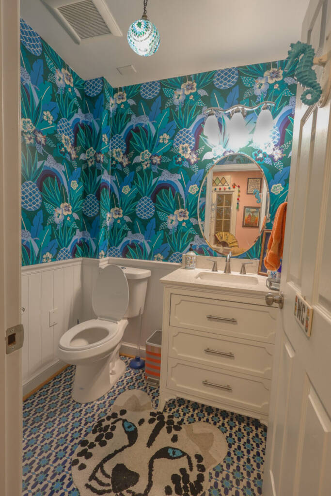 Interior Design, Interior Remodeling, New Wallpaper, Maximalist Design, Wainscoting, Mosaic Tiling