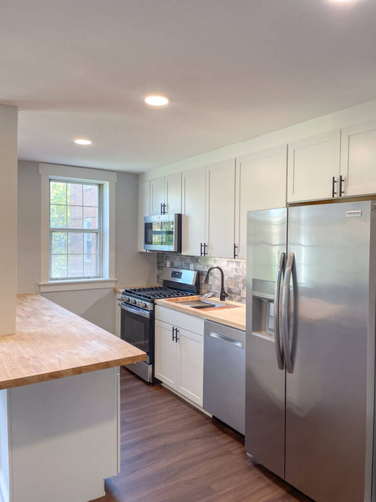 New Kitchen, New Remodeled Condo, Open Concept Floor Plan, Butcher Block Counters, New Appliances, New Electrical, New Plumbing, Interior Design, Interior Remodeling